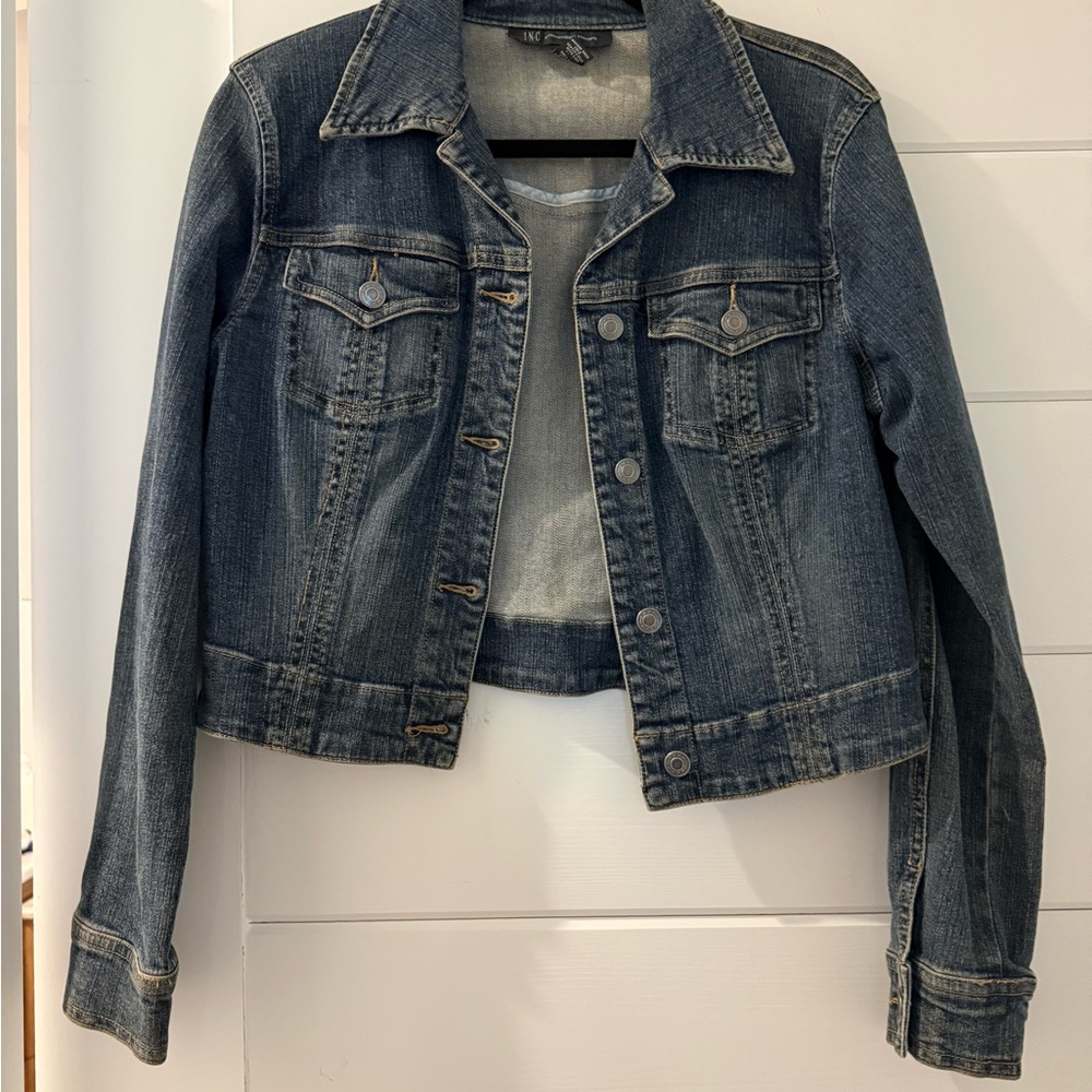 Inc Classic Dark Wash Denim Jean Jacket